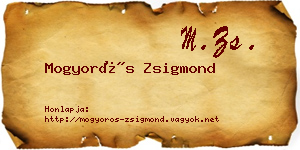 Mogyorós Zsigmond névjegykártya